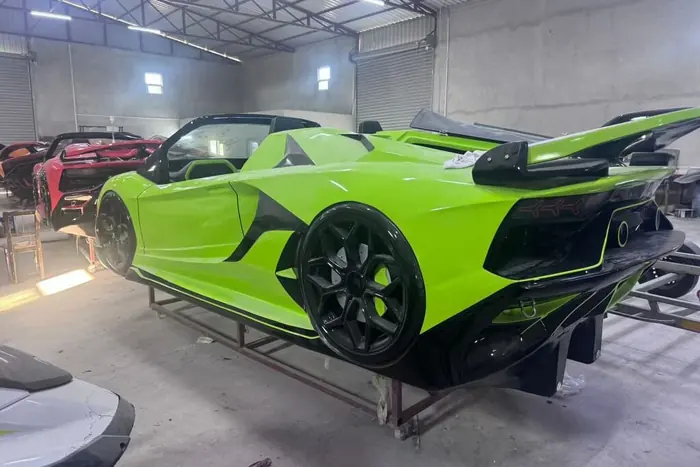 Green Lamborghini-style Jet Car