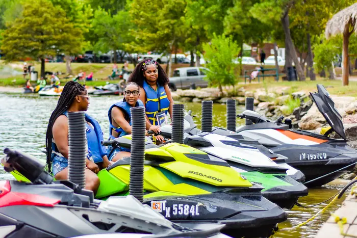 Group of riders with the TH Exotic jet ski fleet
